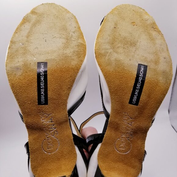 40s Style Dance and Sway White Patent Leather Peep Toe T-strap - Size 8-9 - Picture 6 of 7